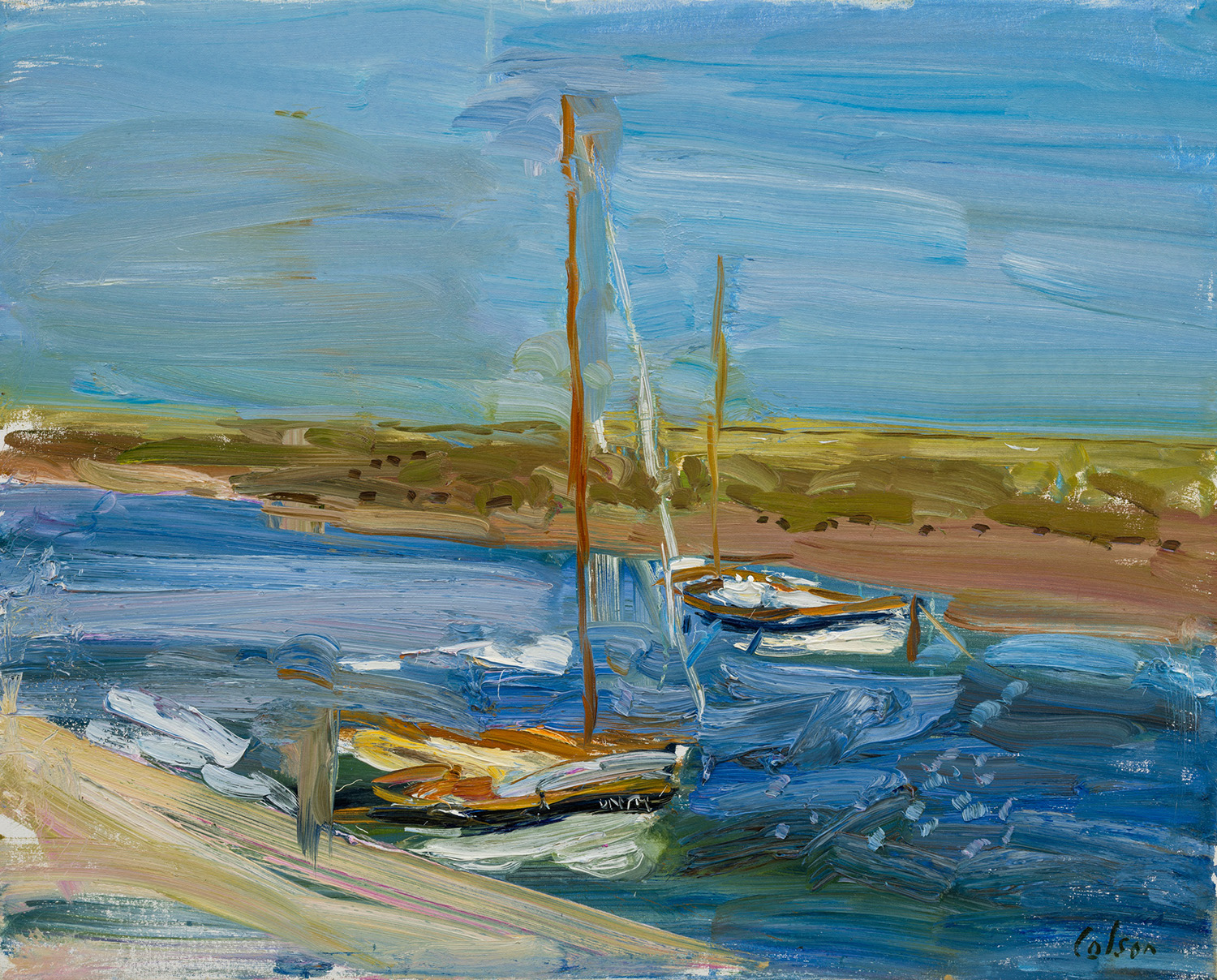 Moored Boats, Blakeney by Richard Colson