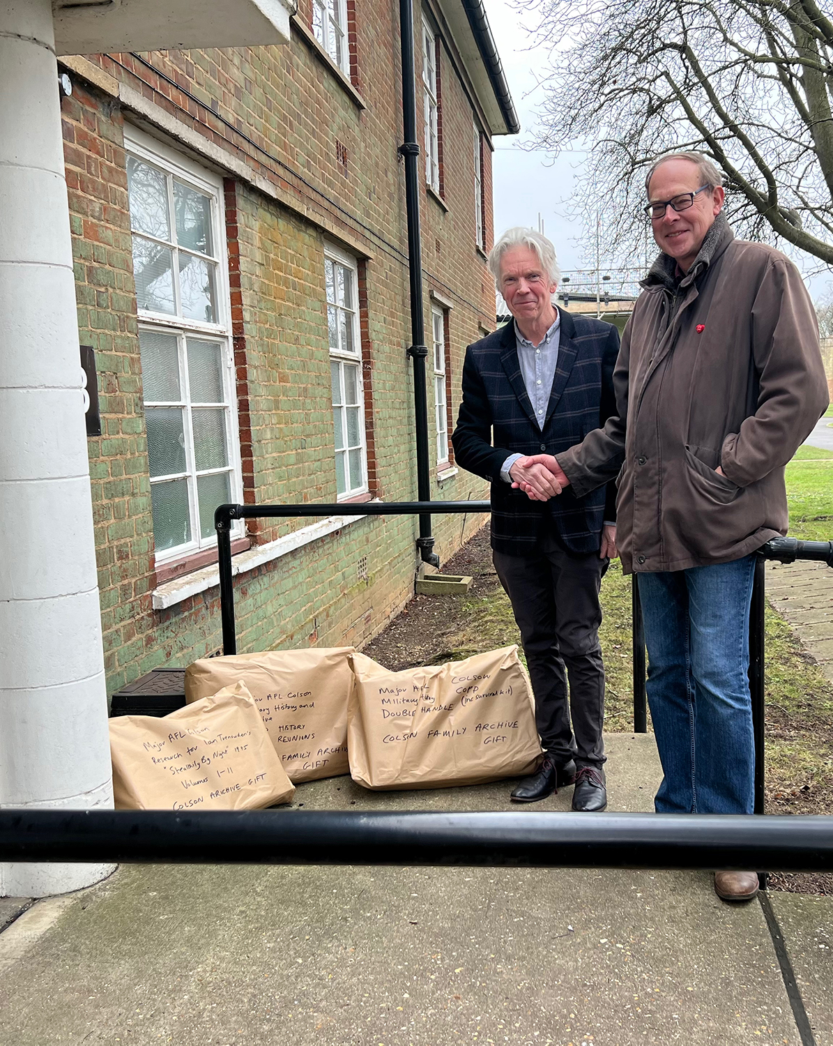 Senio Curator Stephen Walton and Richard Colson atthe Imperial  War Museum Duxford