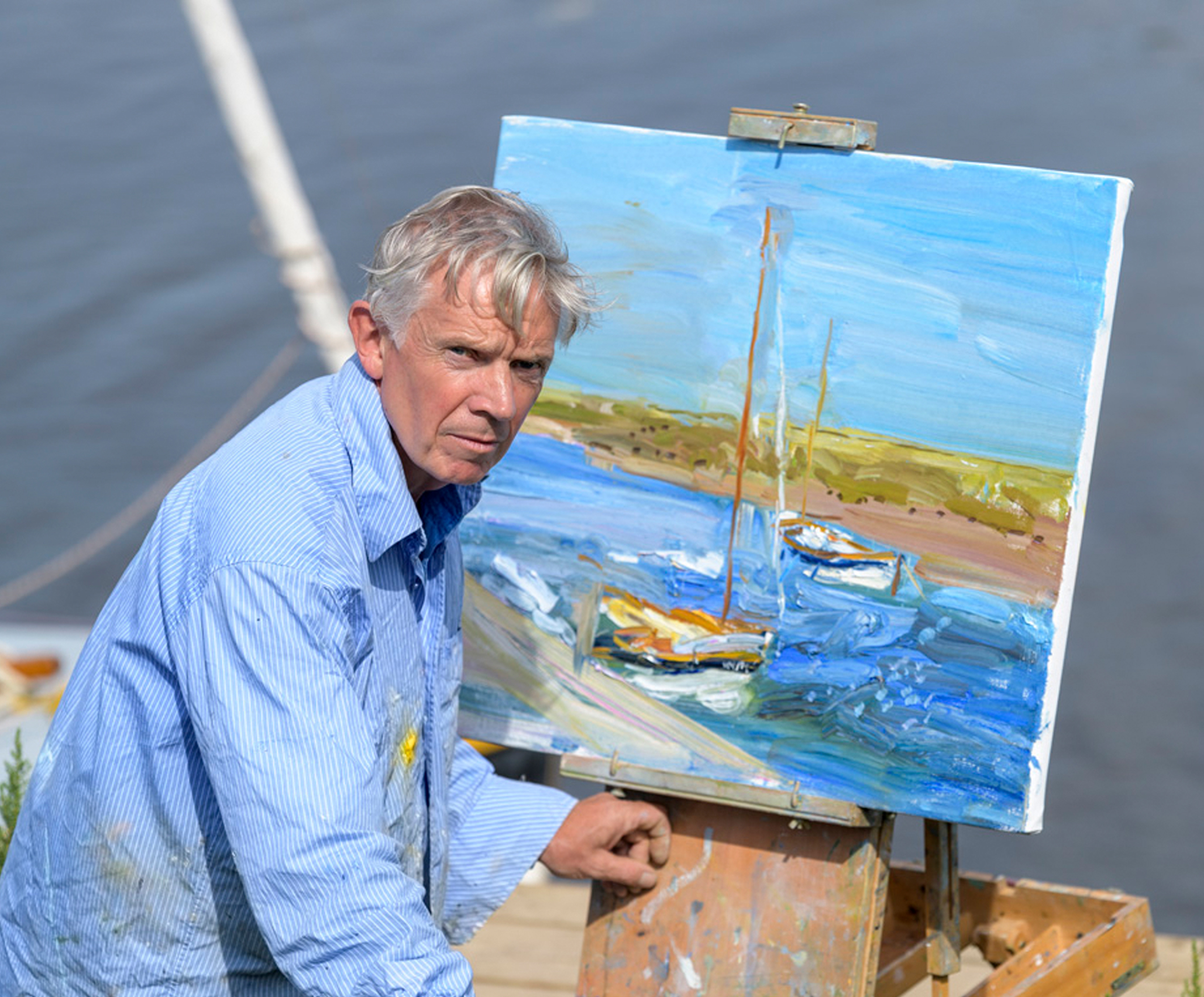 Richard Colson painting in Blakeney, Norfolk